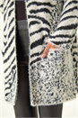 Grey Abstract Animal Print Fluffy Cardigan, Image 5 of 5