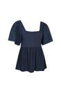 Navy Verona Broderie Sleeve Top, Image 4 of 4