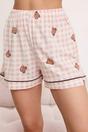 Multi Bear Print Check Short Sleeve Pyjama Lounge Short Set, Image 3 of 4
