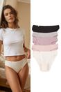 Multi 5 Pack Ribbed Cotton Knitted Bikini Briefs, Image 1 of 2