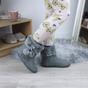 Grey AJVANI Grey Knitted Glitter Ankle Boot Slippers, Image 4 of 5