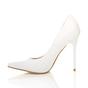 White AJVANI White High Heel Stiletto Pointed Toe Court Shoes, Image 3 of 6