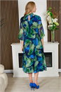 Navy  Julianna Printed Chiffon Bow Midi Dress, Image 3 of 4