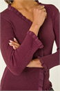 Burgundy V-Neck Ruffle Knit, Image 5 of 5
