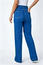Denim Cotton Blend Wide Leg Stretch Jeans, Image 5 of 7