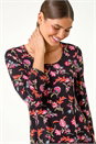 PINK Floral Print Stretch Tunic Top, Image 1 of 5