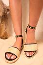 Black iKrush Black Hazel Studs Decorated Platform Strappy Sandals, Image 1 of 8