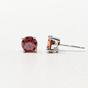 Red Ruby Moissanite Crystal Sterling Silver Earrings, Image 2 of 2