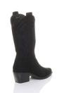 Black Low Cuban Heel Embroidered Cowboy Western Boots, Image 4 of 4