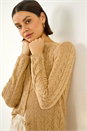Beige Shimmer Button Knit Cardigan, Image 2 of 6