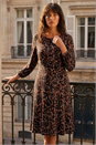 Navy  Speckled Print Dress, Image 2 of 4