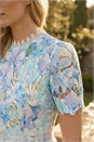Blue Watercolour Lace Midi Dress , Image 4 of 4