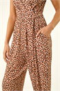 Stone Petite Spot Tie Waist Jumpsuit, Image 5 of 5