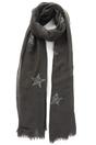 Dark Grey Silver Glitter Star Lightweight Scarf, Image 3 of 3