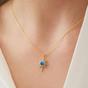 Gold Blue Opal Northernstar Sterling Silver Pendant Necklace, Image 2 of 2