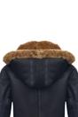 Dark Brown Hooded Sheepskin Flying Leather Jacket, Image 8 of 8
