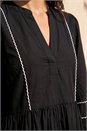 Black Ric Rac Collared Midi Dress, Image 4 of 4