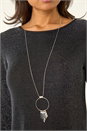 Black Necklace Trim Shimmer Top, Image 5 of 5
