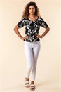  Palm Leaf Print Bardot Top, Image 3 of 4