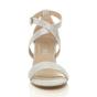 Silver AJVANI Silver Mid Block Heel Crossed Straps Sandals, Image 6 of 6