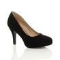 Black AJVANI Black Mid High Heel Court Shoes, Image 1 of 6