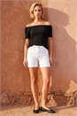 Black Textured Bardot Stretch Top, Image 2 of 4
