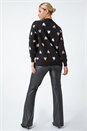 Black Heart Print High Neck Jumper, Image 3 of 5