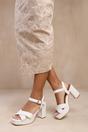 White 'Marcia' Platform Strappy Block Heels, Image 2 of 3