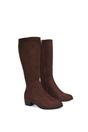Brown ‘Anne’ Knee High Boots with Low Block Heel, Image 5 of 6