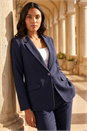Navy  Single Breasted Blazer, Image 1 of 4
