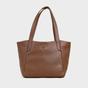 Tan 'URBAN TOTE' Pebble Grain Real Leather Work Tote Bag, Image 1 of 1