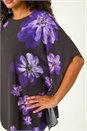 Purple Curve Floral Overlay Top, Image 5 of 5