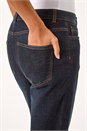 Indigo Slim Leg Turn Up Stretch Jeans, Image 5 of 5
