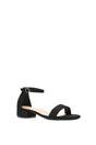 Black XY LONDON Black 'Tate' Low Block Heel Sandals With Ankle Strap, Image 2 of 6