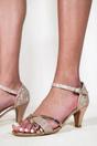 Champagne 'Artemis' Mid High Heels, Image 6 of 6