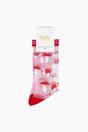 Multi Toadstools Combed Cotton Sheer Pop Socks in Red, Image 4 of 4