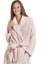 Light Pink Supersoft Shawl Collared Leopard Print Bathrobe, Image 3 of 5