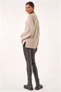 Beige Chunky V-Neck Knit Jumper , Image 3 of 5