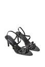 Black XY LONDON Black 'Theodora' Strappy Pointed Toe Stiletto Heel Sandal Shoes, Image 5 of 5