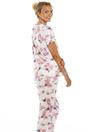 Cream Camille Lingerie Cream Lightweight Floral Print Pyjama Set, Image 3 of 5