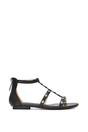 Black XY LONDON Black 'Julia' T-Bar Gladiator Sandals With Studded Details, Image 1 of 6