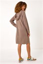Beige Hooded Knit Dress, Image 3 of 5