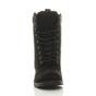 Black Lace Up Buckles Military Biker Ankle Boots, Image 6 of 6