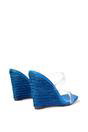 Blue 'Shea' Perspex Strappy Espadrilles Wedge Heel Sandals, Image 2 of 5