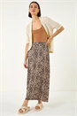 Chocolate Abstract Diamond Print Midi Skirt, Image 5 of 6