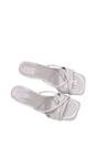 Grey XY LONDON Grey 'Claudia' Mid Heeled Sandal Slip On Mules With Square Toe, Image 5 of 6