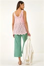 Light Pink Crochet Knit Vest Top, Image 4 of 6