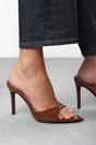Brown 'Tasha'  Open Toe Stiletto Mules, Image 6 of 6