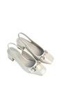 Light Grey XY LONDON Light Grey 'Selena' Slingback Mid Heels With Square Toe, Image 4 of 6