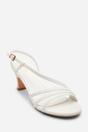 White 'Mykonos' Mutli Strap Slingback Low Block Heel, Image 3 of 6
